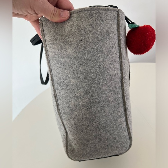 Kate Spade Nouveau York Gray Wool & Leather Structured Tote Bag - Picture 5 of 13